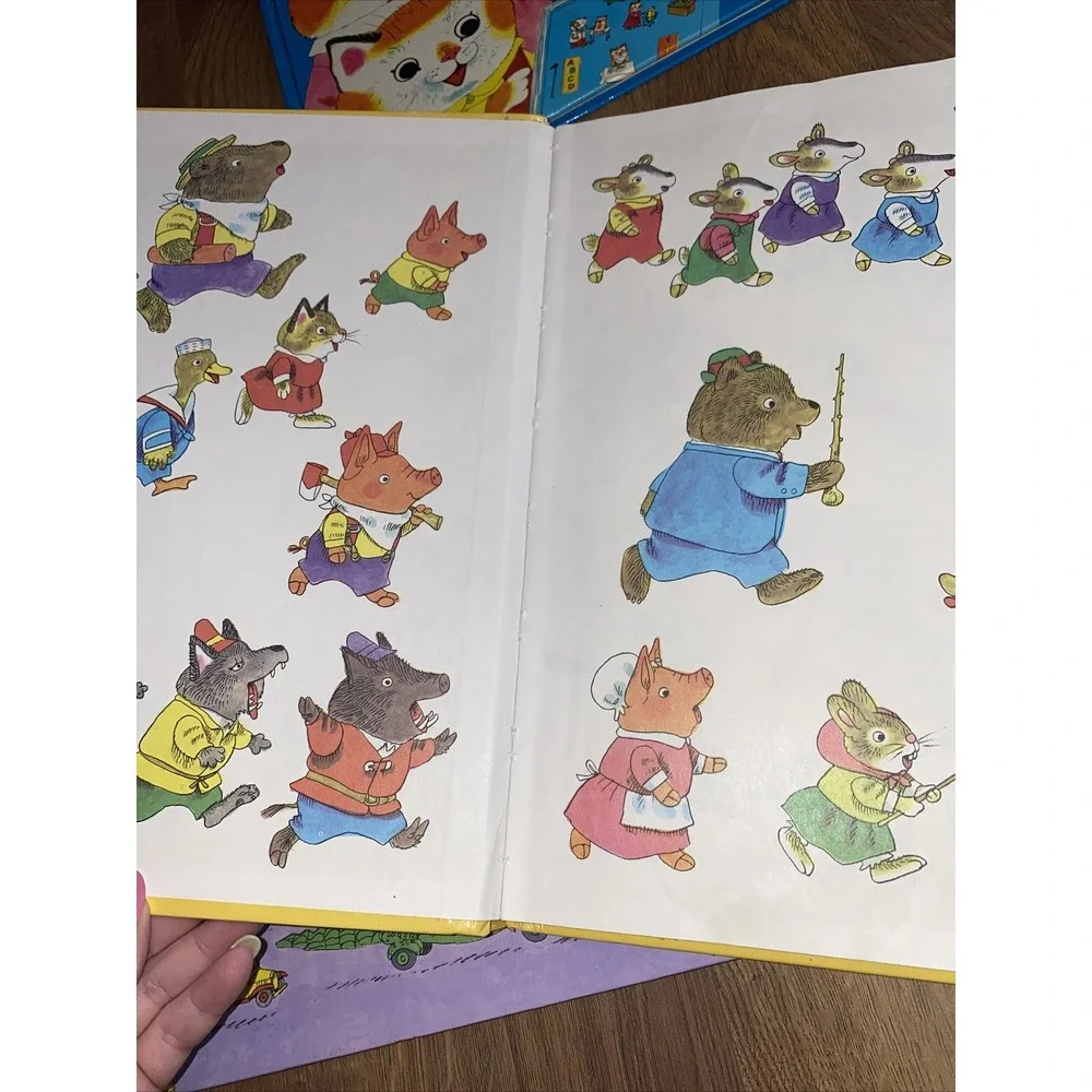 3x Richard Scarry Hardcover Books Animal Nursery Best first book cars ans trucks